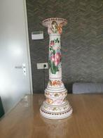 Prachtige oude porseleinen zuil met bloemen gekleurd koopje, Ophalen, Gebruikt