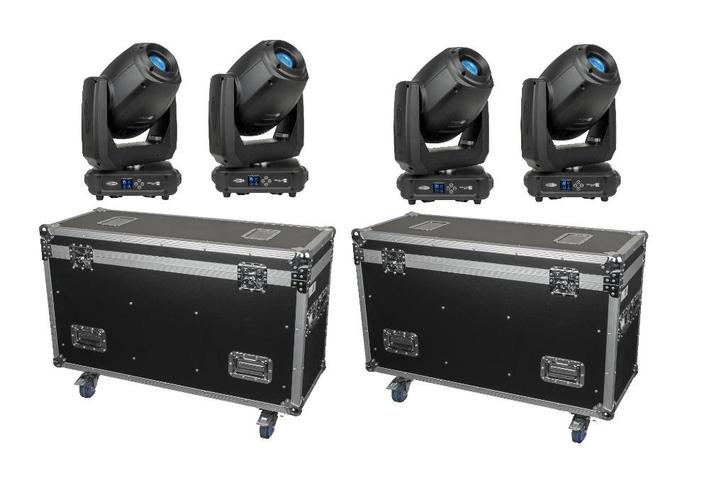 4x Showtec Phantom 250 spot incl. 2x flightcase, Muziek en Instrumenten, Licht en Laser, Zo goed als nieuw, Licht, Geluidgestuurd