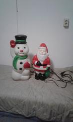 Vintage sneeuwpop en kerstman Blow Mold, Diversen, Kerst, Ophalen, Gebruikt