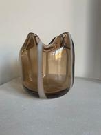 Mooie mondgeblazen vaas beige/bruin, Huis en Inrichting, Woonaccessoires | Vazen, Overige kleuren, Ophalen of Verzenden, Minder dan 50 cm