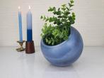 Grote ronde blauwe bloempot. Vintage succulenten plantenpot., Tuin en Terras, Bloempotten, Ophalen of Verzenden, ., ., .