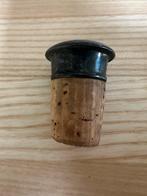 Verzilverde flessenstop met kurk, Antiek en Kunst, Ophalen of Verzenden, Zilver