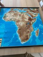 Landkaart Afrika schoolkaart met reliëf, Verzamelen, Foto's en Prenten, Ophalen, Gebruikt, 1980 tot heden, Buitenland