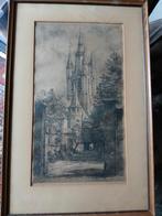 Ets W.G.Hofker princenhof Delft Oude Kerk, Antiek en Kunst, Ophalen of Verzenden