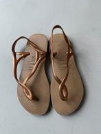 Havaianas sandalen goud maat 37/38, Overige typen, Meisje, Havaianas, Gebruikt