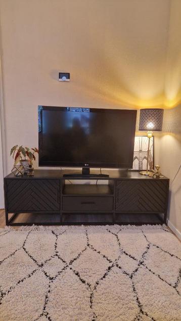 TV meubel zwart visgraat