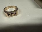 Vintage 9ct gouden ring - doodshoofd - skull - ring size x m, Ophalen of Verzenden, Zo goed als nieuw, Nvt, Dame