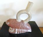 Zeldzame stijgbeugelkruik oude replica Moche aardewerk, Antiek en Kunst, Kunst | Niet-Westerse kunst, Verzenden