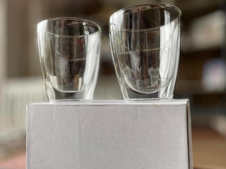 Set dubbelwandige glazen ( 200 cc ) - per 2 stuks verpakt, Huis en Inrichting, Keuken | Servies, Nieuw, Glas of Glazen, Overige stijlen