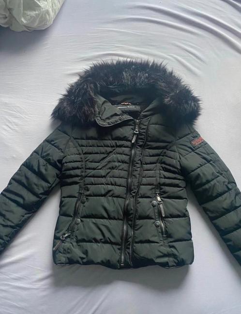 Navahoo zwarte dames jas met bontkraag, Kleding | Dames, Jassen | Winter, Zo goed als nieuw, Maat 38/40 (M), Zwart, Ophalen of Verzenden