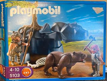 Playmobil 5103 - Prehistorische Jagers met Beer beschikbaar voor biedingen