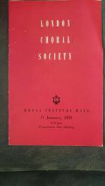 London Choral Society 1959, Boeken, Catalogussen en Folders, Folder, Gelezen, Ophalen of Verzenden