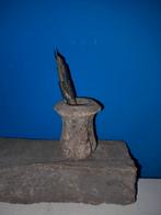 Metalen brons inktpot met zilveren pen bodemvondsten, Antiek en Kunst, Ophalen of Verzenden