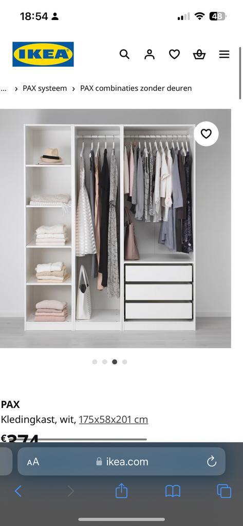 Ikea pax kast wit met spiegel + lades …, Huis en Inrichting, Kasten | Kledingkasten, Gebruikt, 200 cm of meer, 150 tot 200 cm