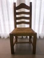 Eetkamerstoelen, massief eiken met rieten zitting (6 stuks), Huis en Inrichting, Stoelen, Ophalen, Gebruikt, Overige kleuren, Vijf, Zes of meer stoelen