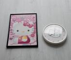 Hello Kitty Klok en Poster Set, Ophalen, Gebruikt, Analoog, Wandklok
