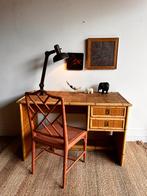 Rotan bamboe bureau Italiaans design vintage, Huis en Inrichting, Bureaus, Gebruikt, Vintage, Dal Vera, Vintage