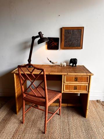 Rotan bamboe bureau Italiaans design vintage beschikbaar voor biedingen