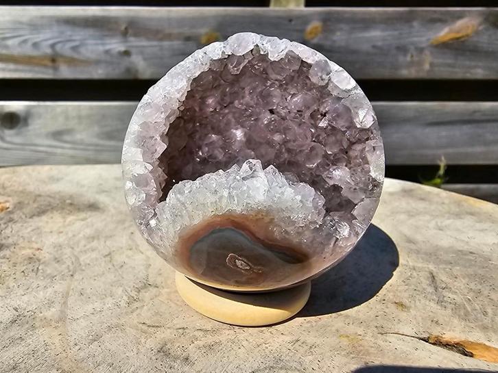 Prachtige amethist geodebol 68 mm, Verzamelen, Mineralen en Fossielen, Ophalen of Verzenden