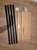 massief eiken wandplanken inclusief 4 leren plankendragers, Ophalen, Nieuw