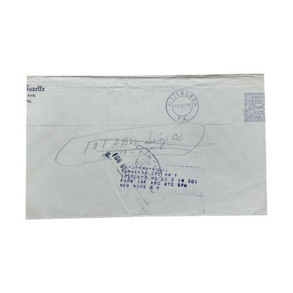 Ww2 envelop op naam 101st airborne 501st, Verzamelen, Militaria | Tweede Wereldoorlog, Landmacht, Overige typen, Amerika, Ophalen of Verzenden