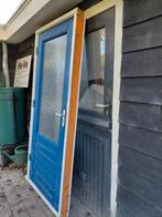 Hardhouten Buitendeur met Kozijn & Beslag, Doe-het-zelf en Verbouw, Deuren en Horren, Ophalen of Verzenden, Buitendeur, 200 tot 215 cm