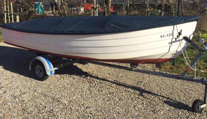 Mayland 4,20 overnaadse polyester boot, Watersport en Boten, Vis- en Consoleboten, Gebruikt, Tot 10 pk, 3 tot 6 meter, Elektrisch