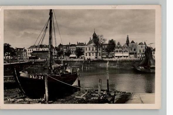 Vlissingen Nieuwendijk met VLI 34 op de helling st 1949, Verzenden, 1940 tot 1960, Gelopen, Zeeland