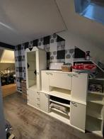 wandmeubel met vitrine en barretje en verlichting, Huis en Inrichting, Kasten | Wandmeubels, Ophalen, Gebruikt, Met deur(en), 150 tot 200 cm