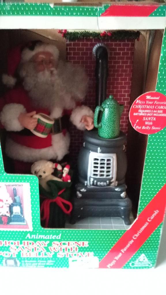 Vintage Grote bewegende kerstman met licht en muziek, Diversen, Kerst, Zo goed als nieuw, Ophalen of Verzenden