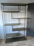 Stijlvolle gouden vakkenkast Noor, Ophalen, Met plank(en), 100 tot 150 cm, Zo goed als nieuw
