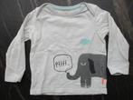 Hema ecru longsleeve olifant maat 68 T-shirt lang mouw, Kinderen en Baby's, Babykleding | Maat 68, Ophalen of Verzenden, Zo goed als nieuw