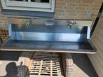 wasbak/wastrog/spoelbak RVS Intersan 1.20 m 2 mengkranen, Ophalen, Zo goed als nieuw, Rvs, Wastafel