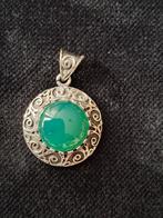 Dames zilver 925 hanger, Gebruikt, Overige voorstellingen, Ophalen of Verzenden, Groen