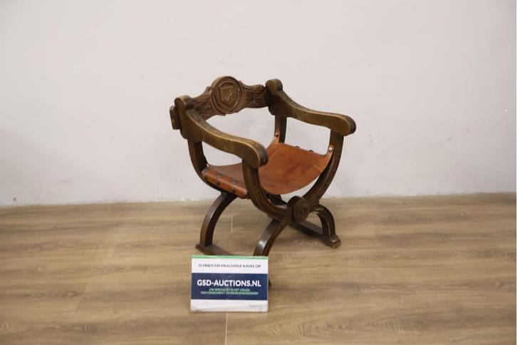 Antieke Curule Stoel - Dagobert Stoel, Antiek en Kunst, Antiek | Overige Antiek, Ophalen of Verzenden