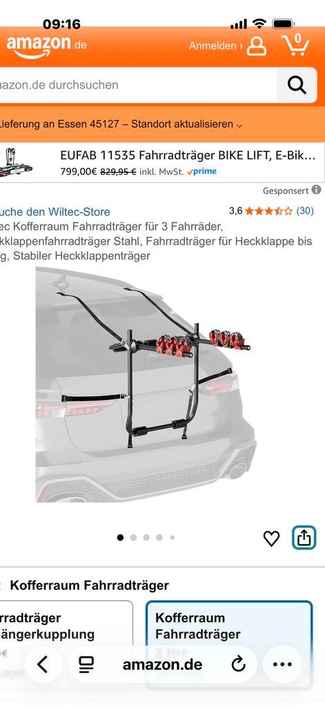 Achterklep Fietsendrager voor 3 Fietsen, Auto diversen, Fietsendragers, Nieuw, Achterklepdrager, 3 fietsen of meer, Brede banden