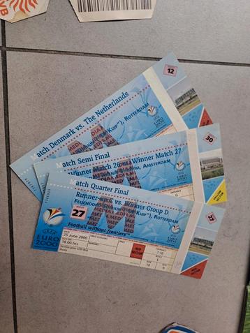 3x Euro 2000 Tickets  - Met controlestrook beschikbaar voor biedingen