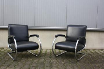 2x Tubax fauteuil zwart kunstleer beschikbaar voor biedingen