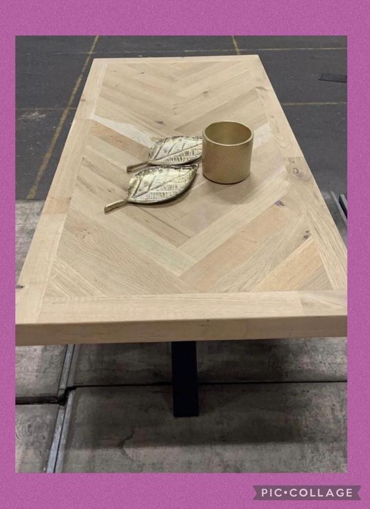 EIKEN VISGRAAT TAFEL!, Huis en Inrichting, Complete eetkamers, Nieuw, Ophalen of Verzenden