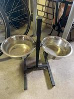 Voerbak en drinkbak met standaard, Dieren en Toebehoren, Hondenvoerbakken en Drinkbakken, Ophalen, Verstelbaar, Gebruikt
