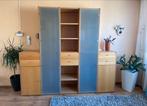 Wandmeubel beuken fineer en glazen deuren., Huis en Inrichting, Kasten | Wandmeubels, Ophalen, Gebruikt, 25 tot 50 cm, 200 cm of meer