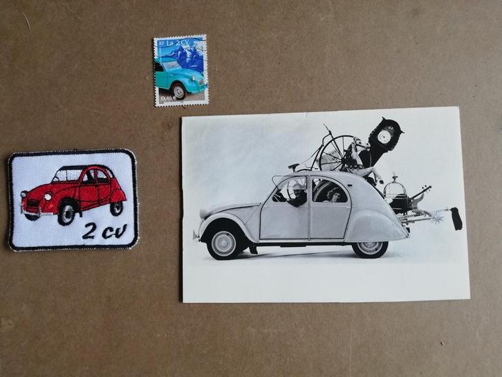 2 CV Embleem (embroidered), ansichtkaart & postzegel., Verzamelen, Automerken, Motoren en Formule 1, Zo goed als nieuw, Auto's