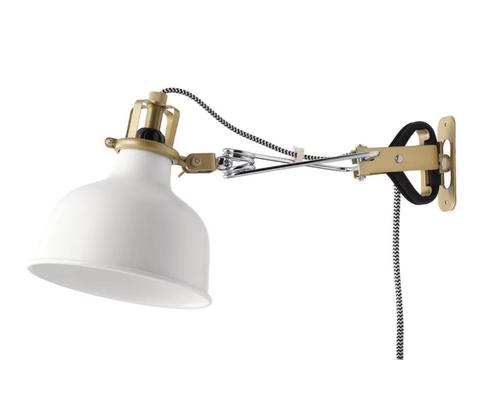 IKEA RANARP klemlampen/wandlampen/spots wit/ecru 4 stuks, Huis en Inrichting, Lampen | Spots, Zo goed als nieuw, Plafondspot of Wandspot