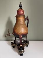 Handbeschilderde Tinnen Samovar / Kraantjeskan, Ophalen, Brons