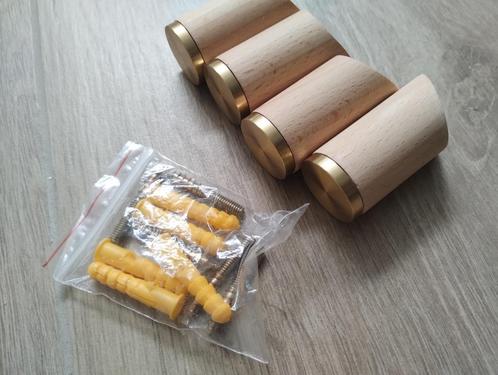 4 Kapstok Haken Hout - Beuken, Huis en Inrichting, Woonaccessoires | Kapstokken, Nieuw, Wandkapstok, Minder dan 100 cm, Hout, Ophalen
