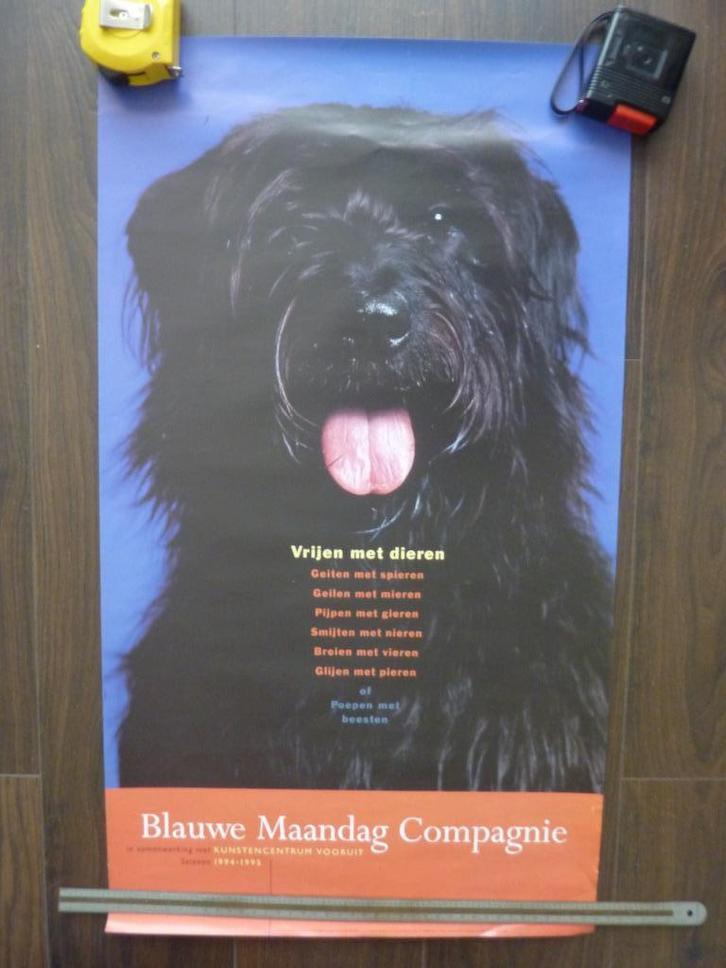 Vlaams theater Vrijen dieren Blauwe Maandag Compagnie 1994, Verzamelen, Posters, Gebruikt, A1 t/m A3, Rechthoekig Staand, Verzenden