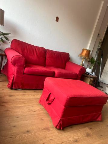 2 x IKEA Ektorp Tweezits Bank met poef - afbeelding 5