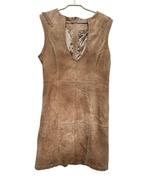 Ibana Rouge Jurk Maat 40 Bruin Suede Leer Diana Franjes, Maat 38/40 (M), Bruin, Zo goed als nieuw, I