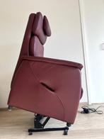 leren sta op relax stoel / bordeaux rood, Luxe, Leer, Zo goed als nieuw, Eén