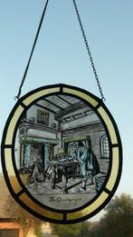 Glas-in-loodraam : De goudweger, Antiek en Kunst, Ophalen of Verzenden